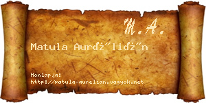 Matula Aurélián névjegykártya